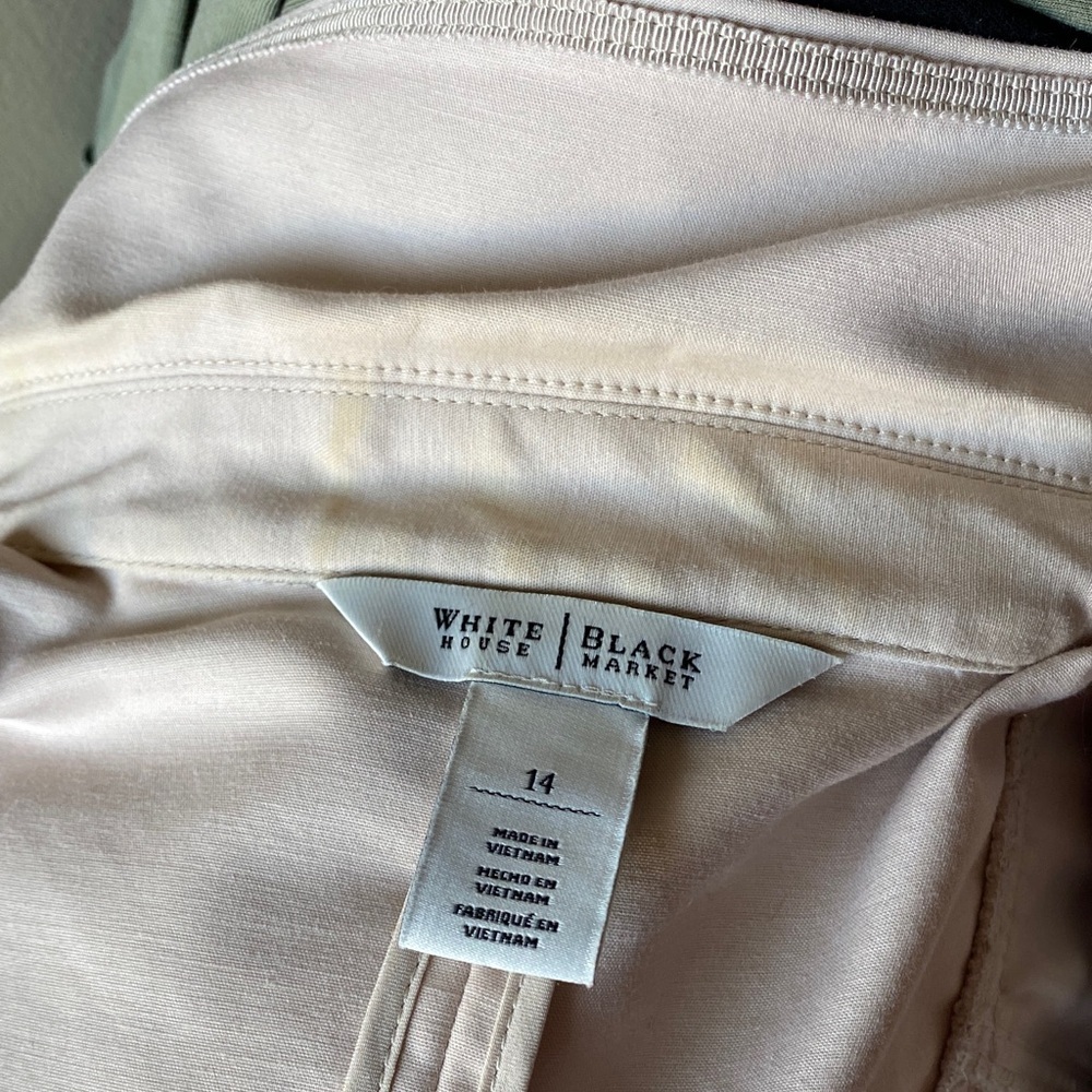 White House Black Market Light Pink Zip Blazer - Picture 7 of 9